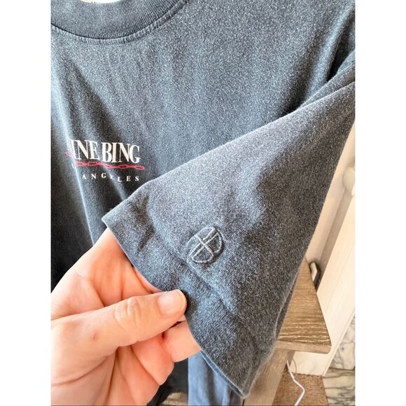 Anine Bing Limited Edition Lili Link Tee in Washed Black Size Medium - Picture 5 of 10